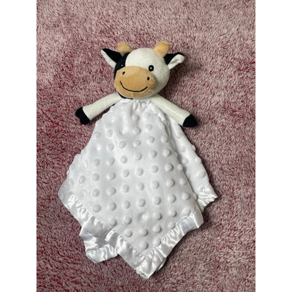Baby Unbranded Stuffed Animal White Black Cow Lovey Blanket One Size